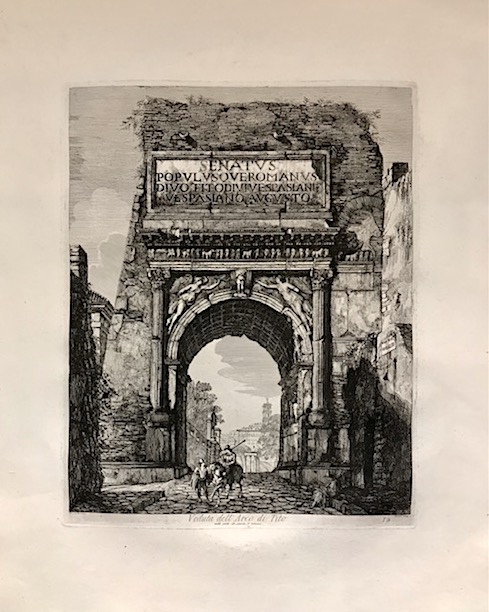 Rossini Luigi (1790-1875) Veduta dell'Arco di Tito dalla parte che guarda il Colosseo 1819 Roma 